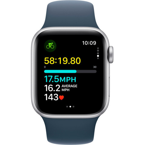 Смартгодинник Apple Watch SE GPS 40mm Silver Aluminium Case with Storm Blue Sport Band – S/M